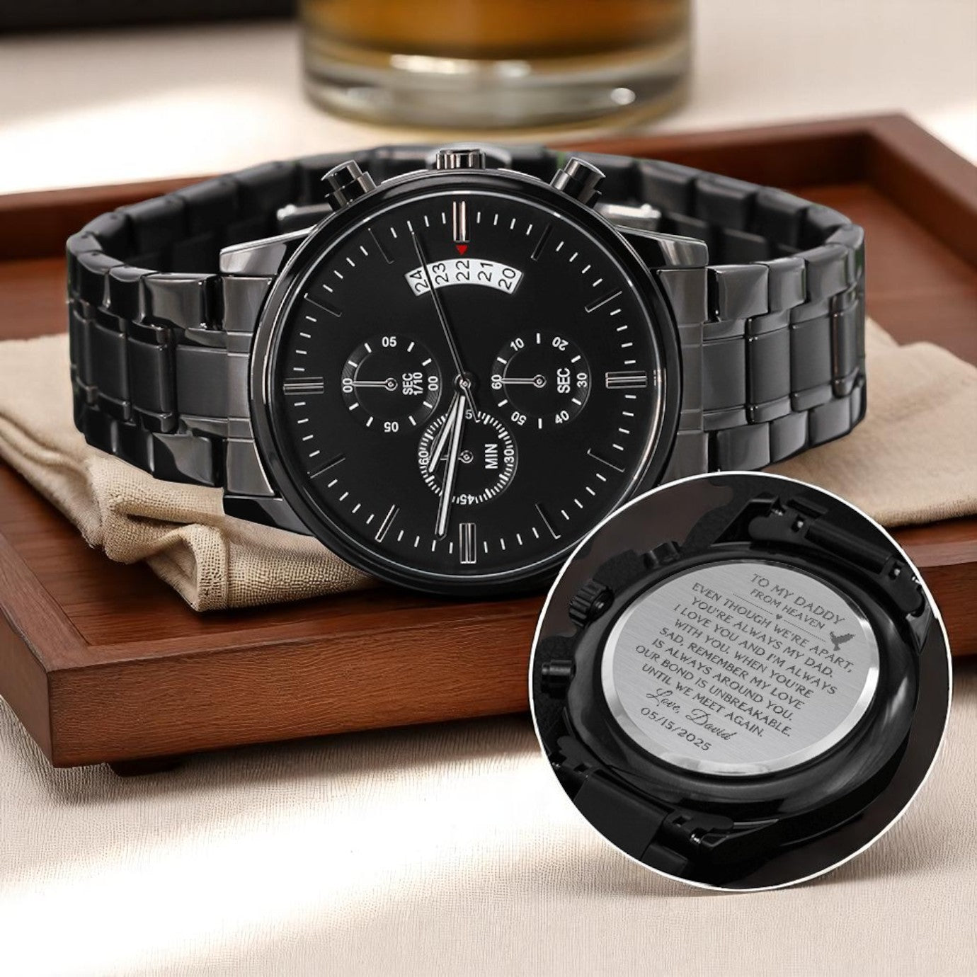 Engraved Memorial Watch β Miscarriage Gift for Dad
