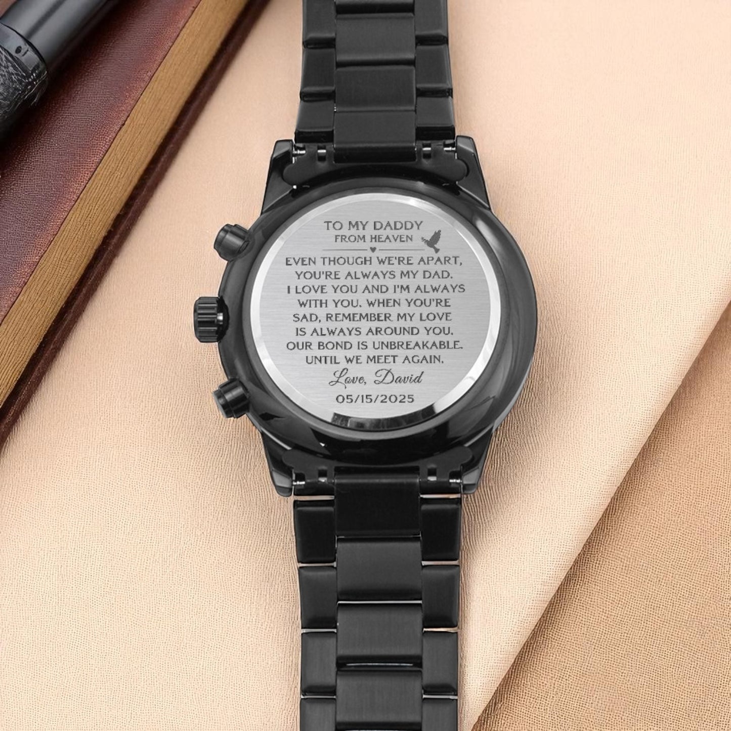 Engraved Memorial Watch β Miscarriage Gift for Dad
