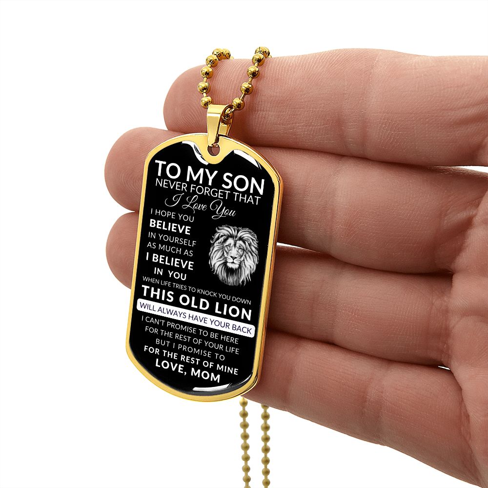 To My Son l I Believe in You from Mom (Dog Tag Necklace) - Stacy Style