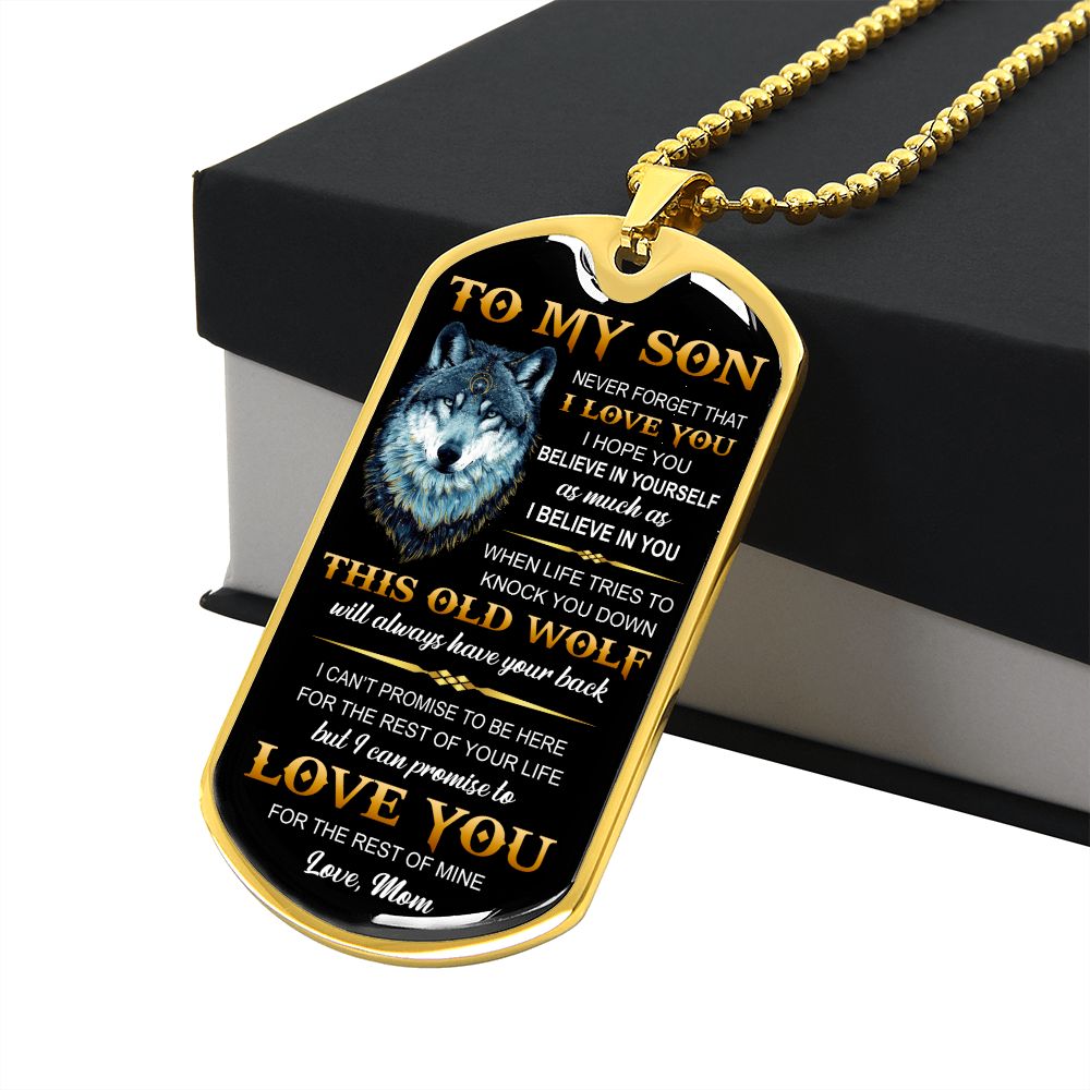 To My Son l Never forget that I love you from Mom (Dog Tag Necklace) - Stacy Style