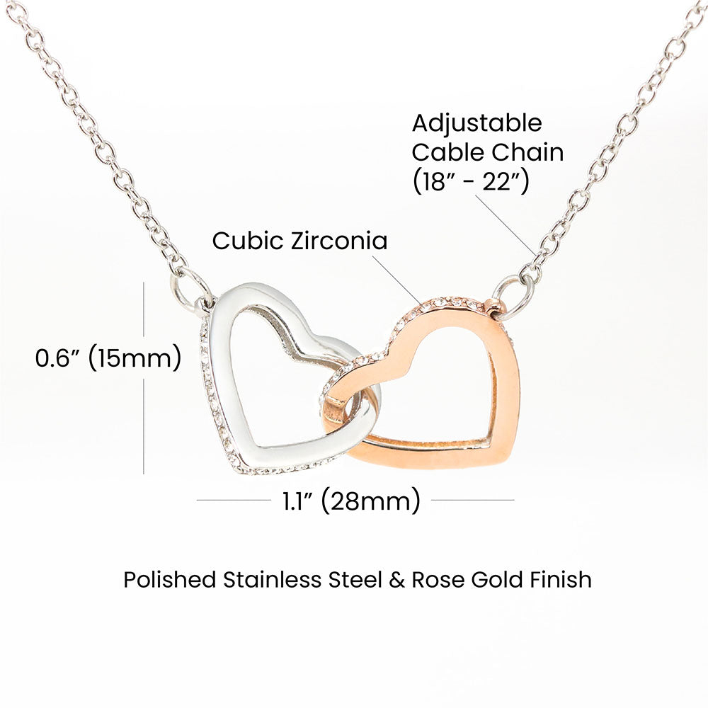 To My Daughter (From Dad) Interlocking Heart Necklace - Stacy Style