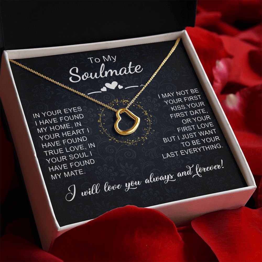 To My Soulmate (Delicate Heart Sterling Silver Necklace) - Stacy Style