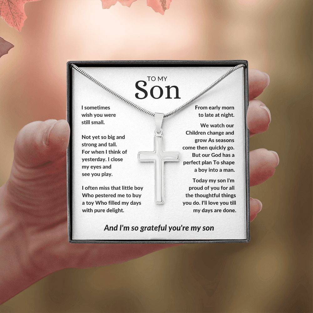 To My Son - I'm Proud of You (Cross Necklace) - Stacy Style