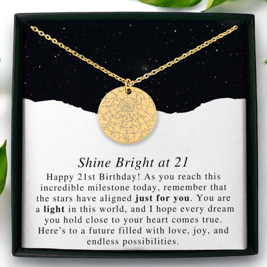 21st Birthday Star Map Necklace