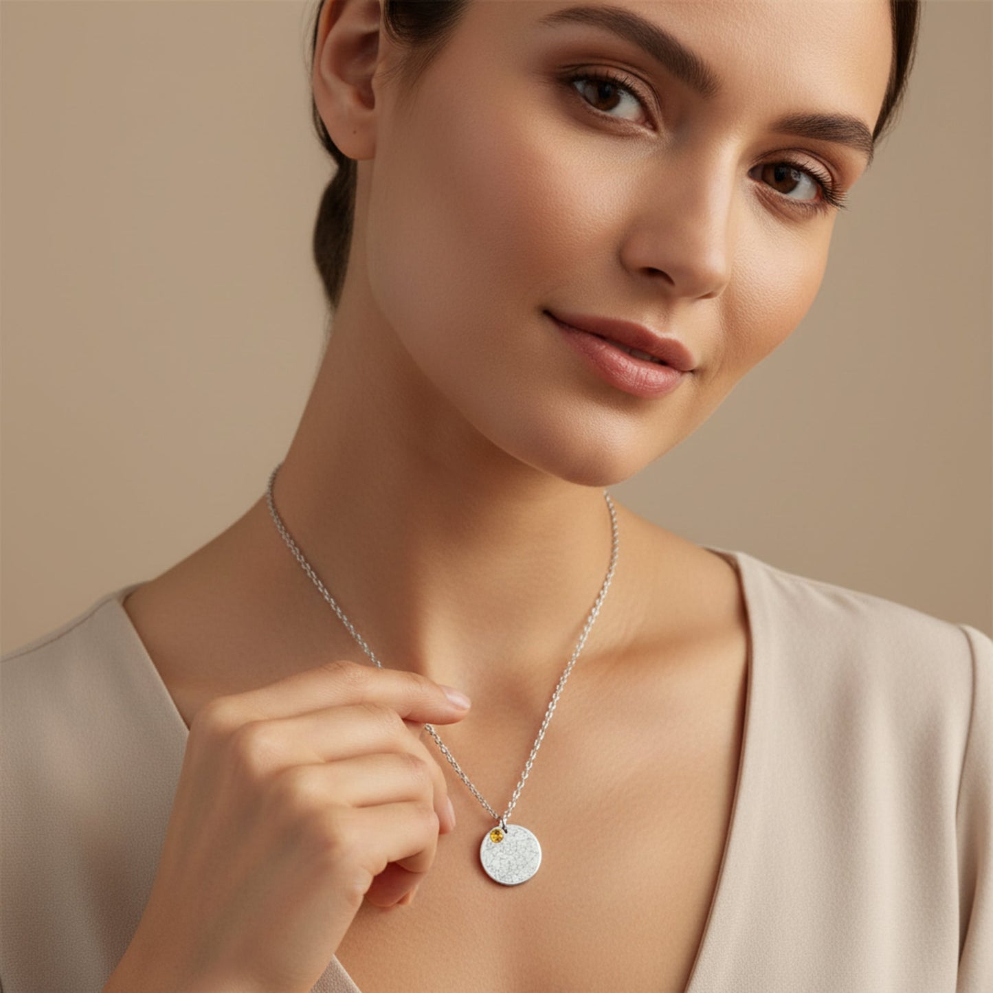 Star Map Necklace with Birthstone