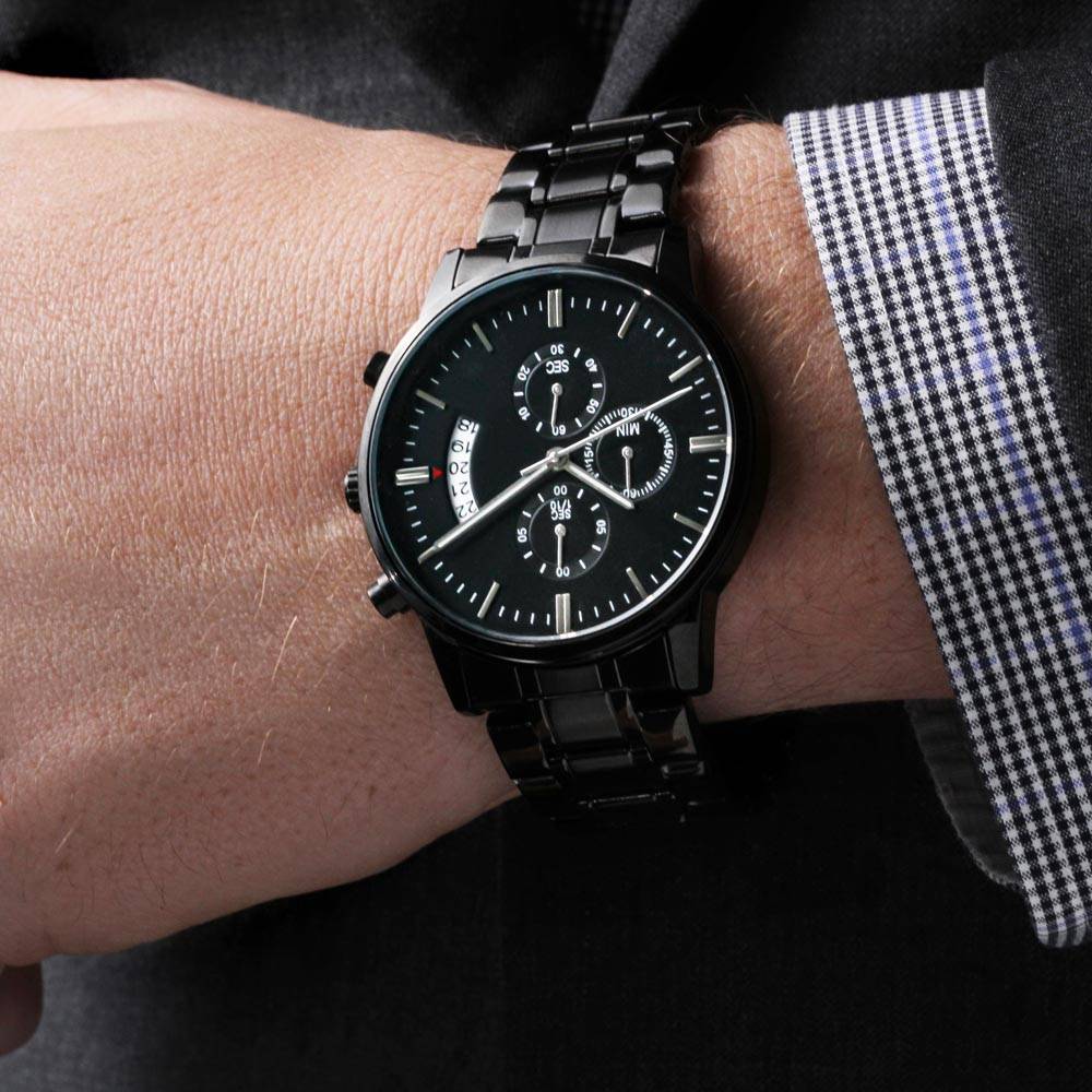 13th Anniversary Watch for Him -  Personalized Engraved Gift
