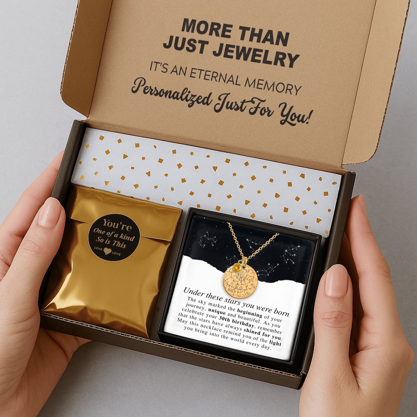 Star Map Necklace with Birthstone