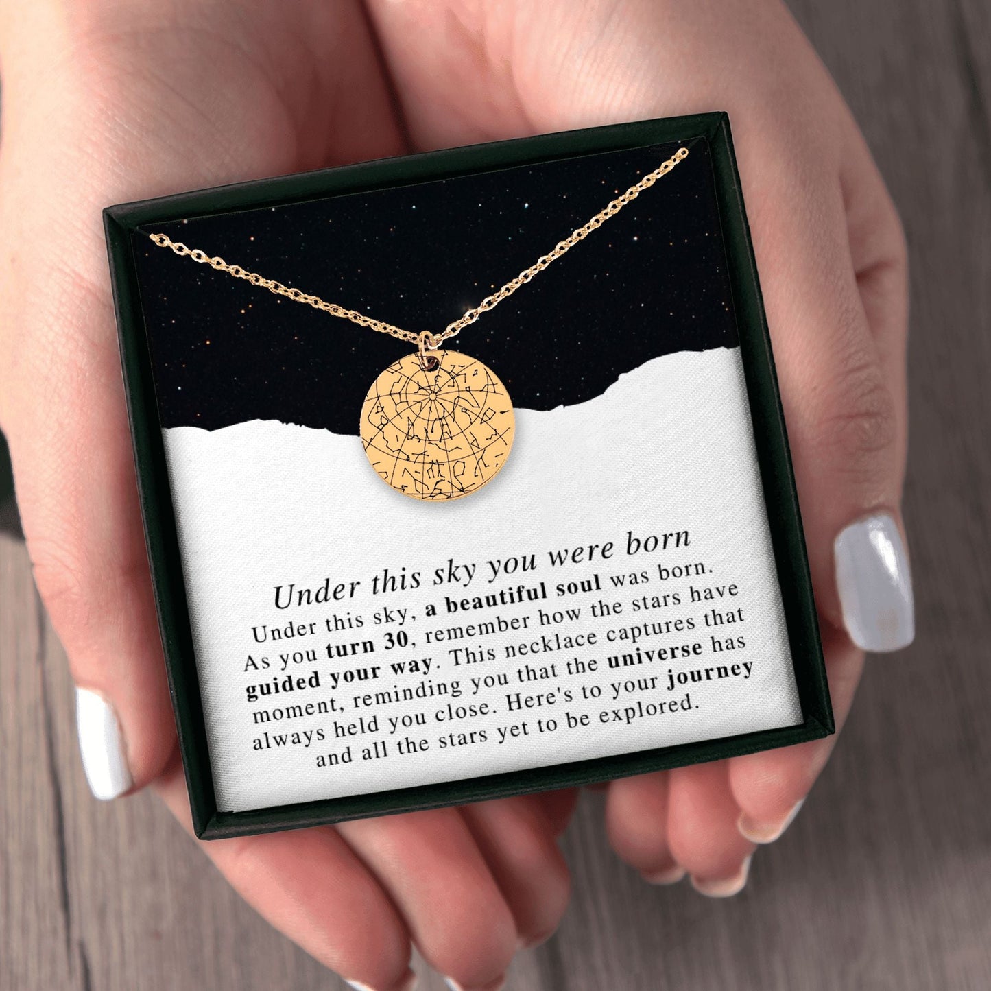 30th Birthday Milestone Star Map Necklace