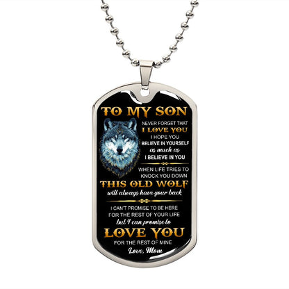 To My Son l Never forget that I love you from Mom (Dog Tag Necklace) - Stacy Style