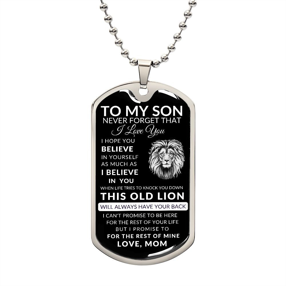 To My Son l I Believe in You from Mom (Dog Tag Necklace) - Stacy Style