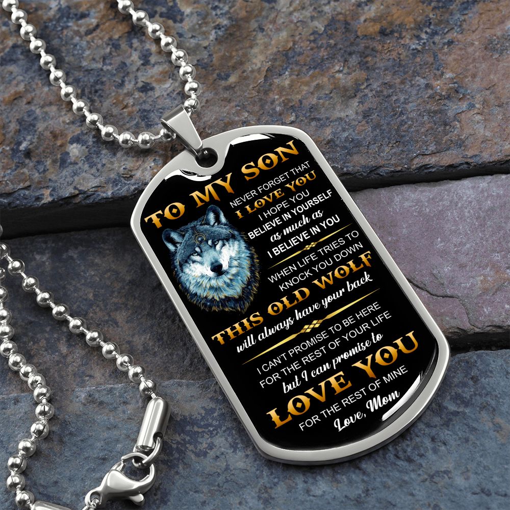 To My Son l Never forget that I love you from Mom (Dog Tag Necklace) - Stacy Style