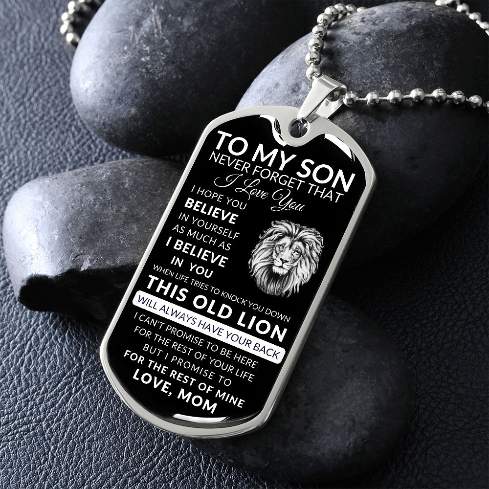 To My Son l I Believe in You from Mom (Dog Tag Necklace) - Stacy Style