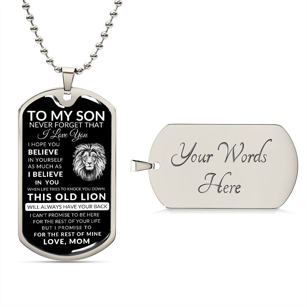 To My Son l I Believe in You from Mom (Dog Tag Necklace) - Stacy Style