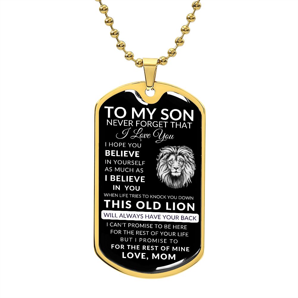 To My Son l I Believe in You from Mom (Dog Tag Necklace) - Stacy Style
