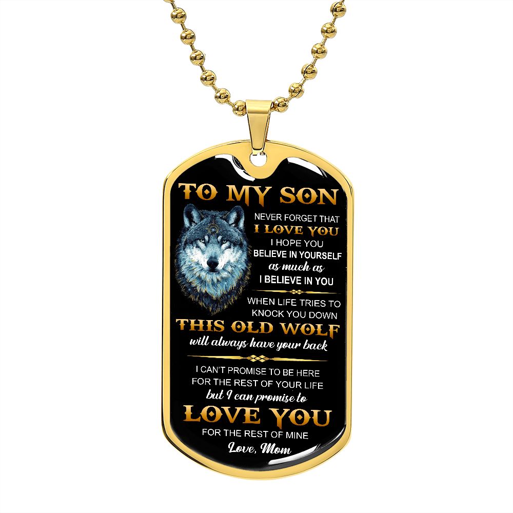 To My Son l Never forget that I love you from Mom (Dog Tag Necklace) - Stacy Style