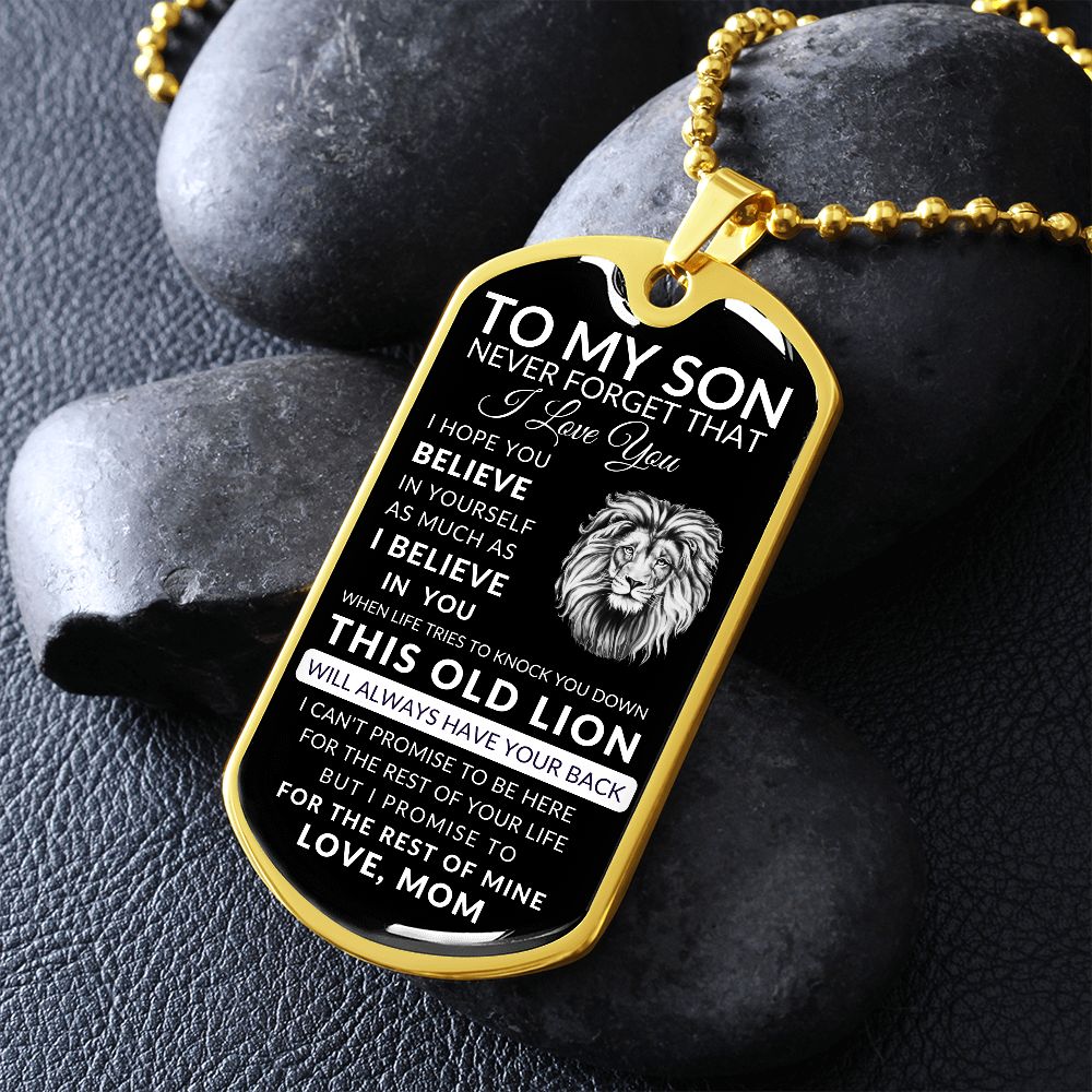 To My Son l I Believe in You from Mom (Dog Tag Necklace) - Stacy Style