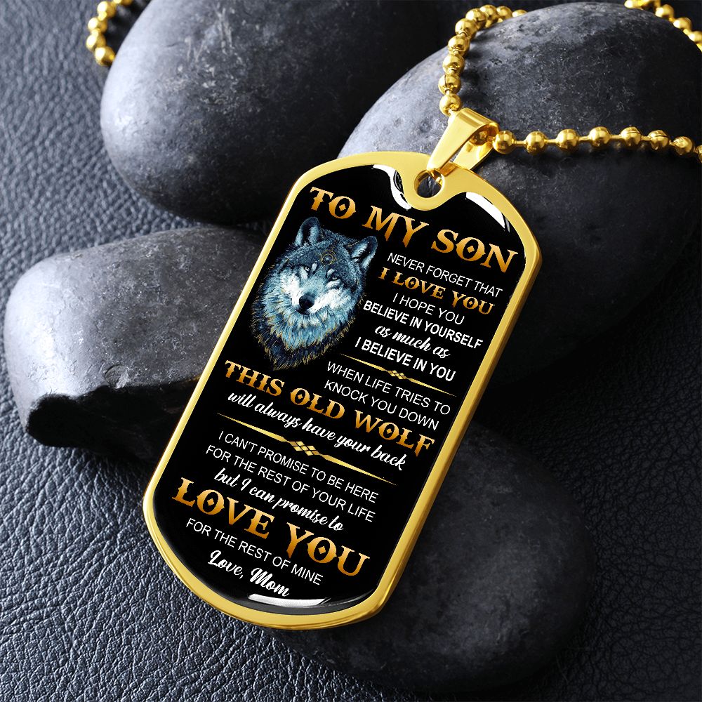 To My Son l Never forget that I love you from Mom (Dog Tag Necklace) - Stacy Style