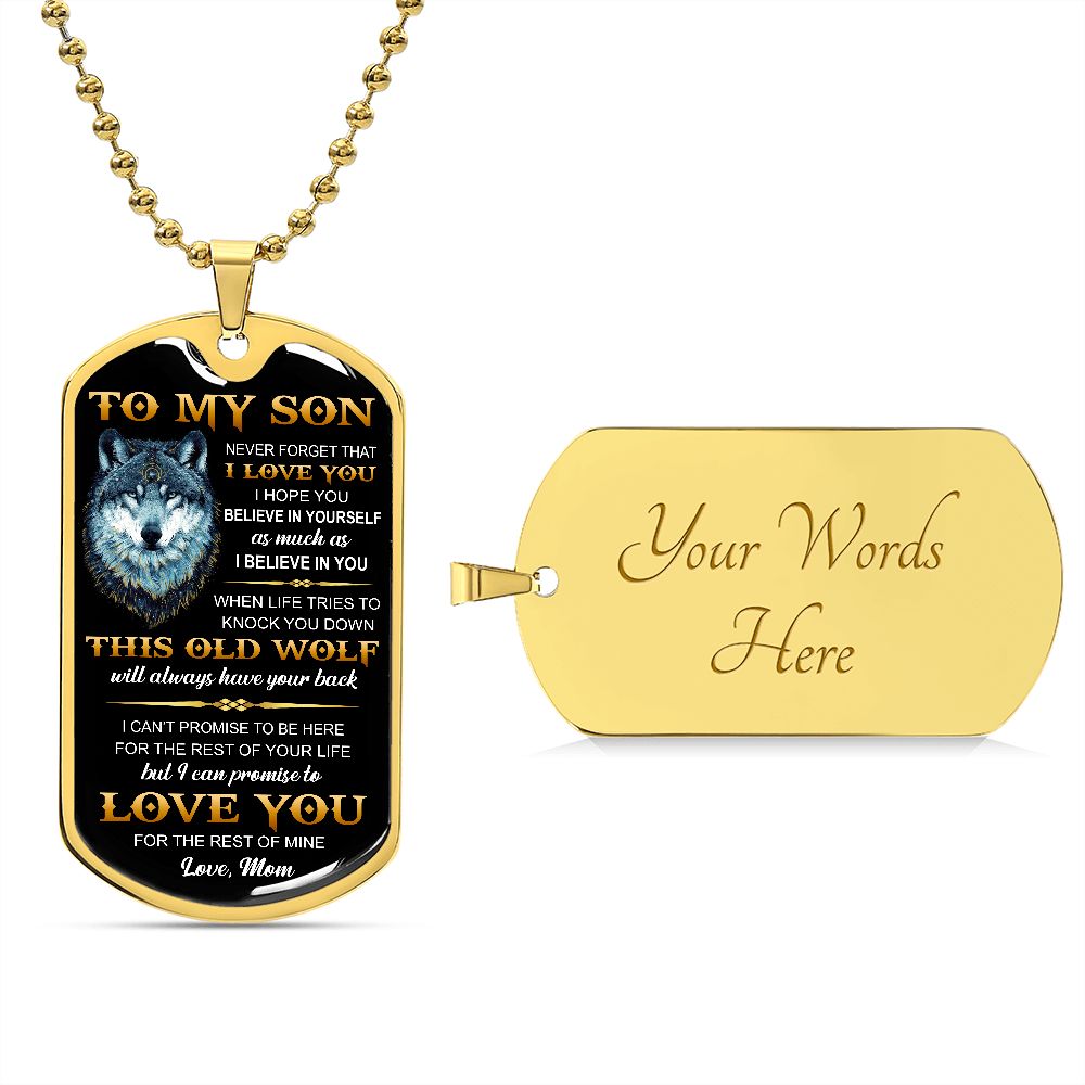 To My Son l Never forget that I love you from Mom (Dog Tag Necklace) - Stacy Style