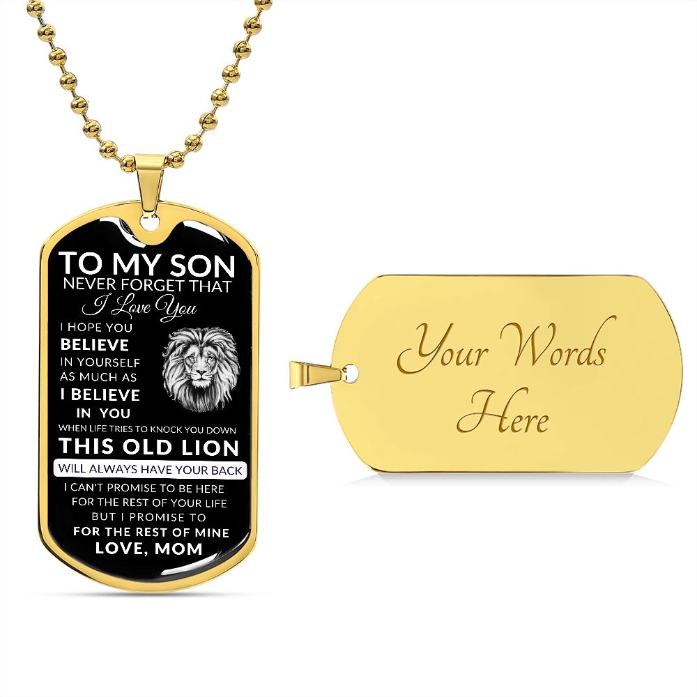 To My Son l I Believe in You from Mom (Dog Tag Necklace) - Stacy Style