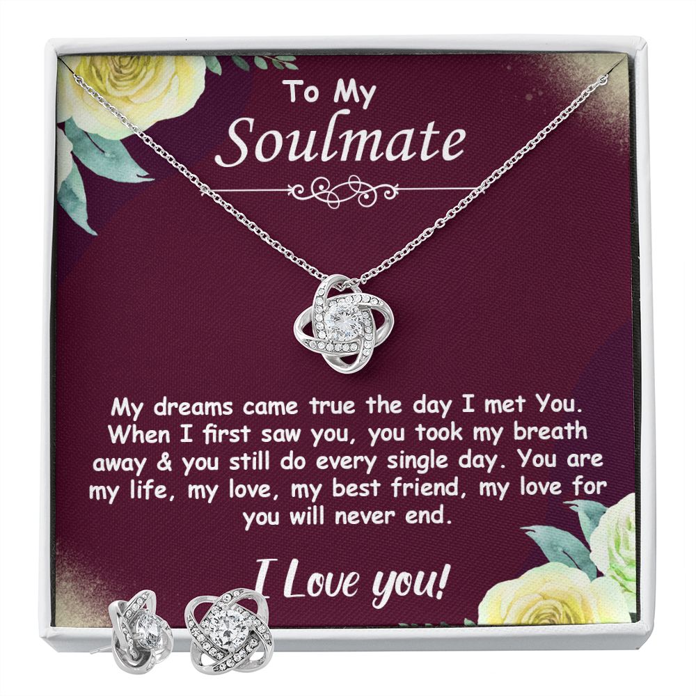 To My Soulmate (Love Knot Necklace and Earrings set) - Stacy Style