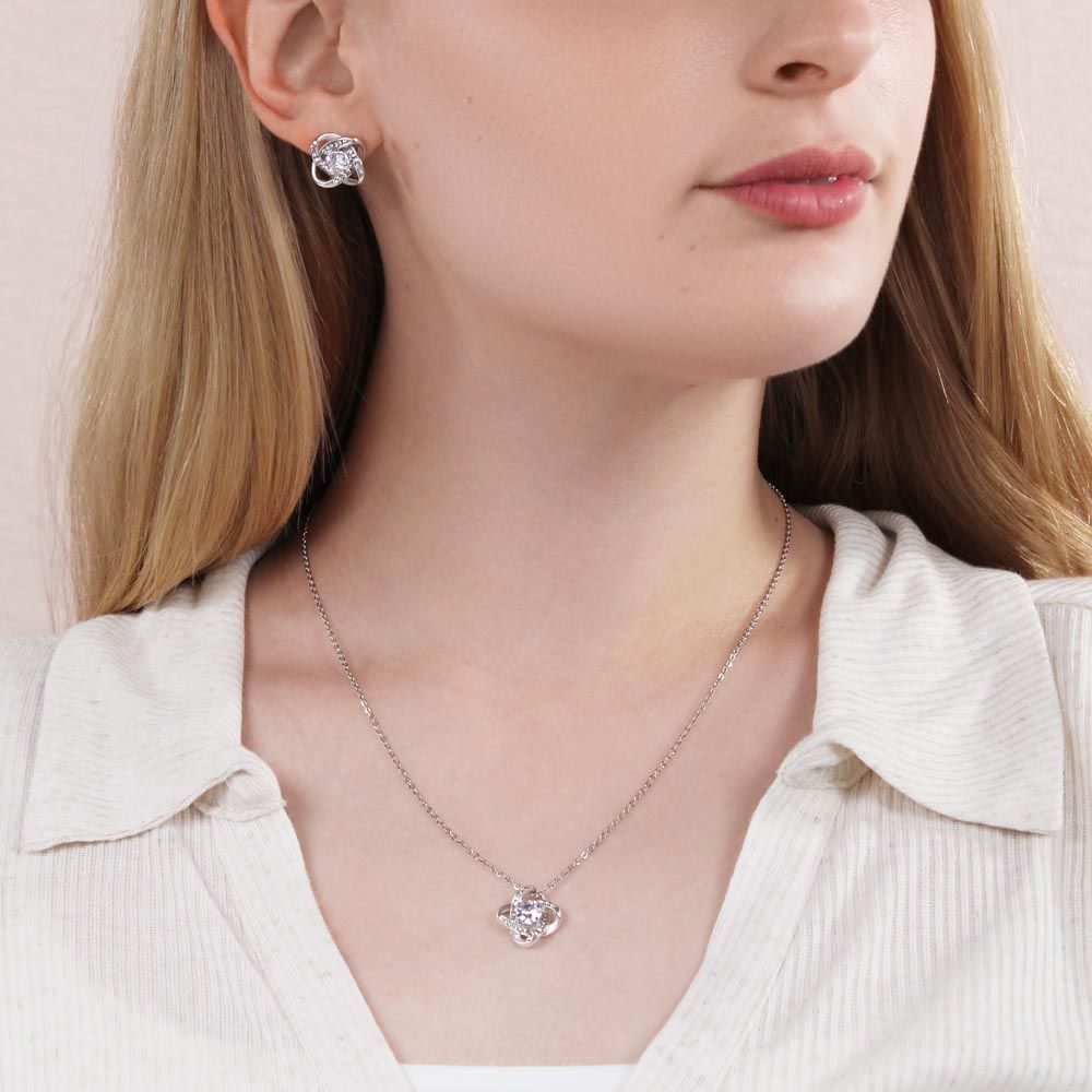 To My Soulmate (Love Knot Necklace and Earrings set) - Stacy Style