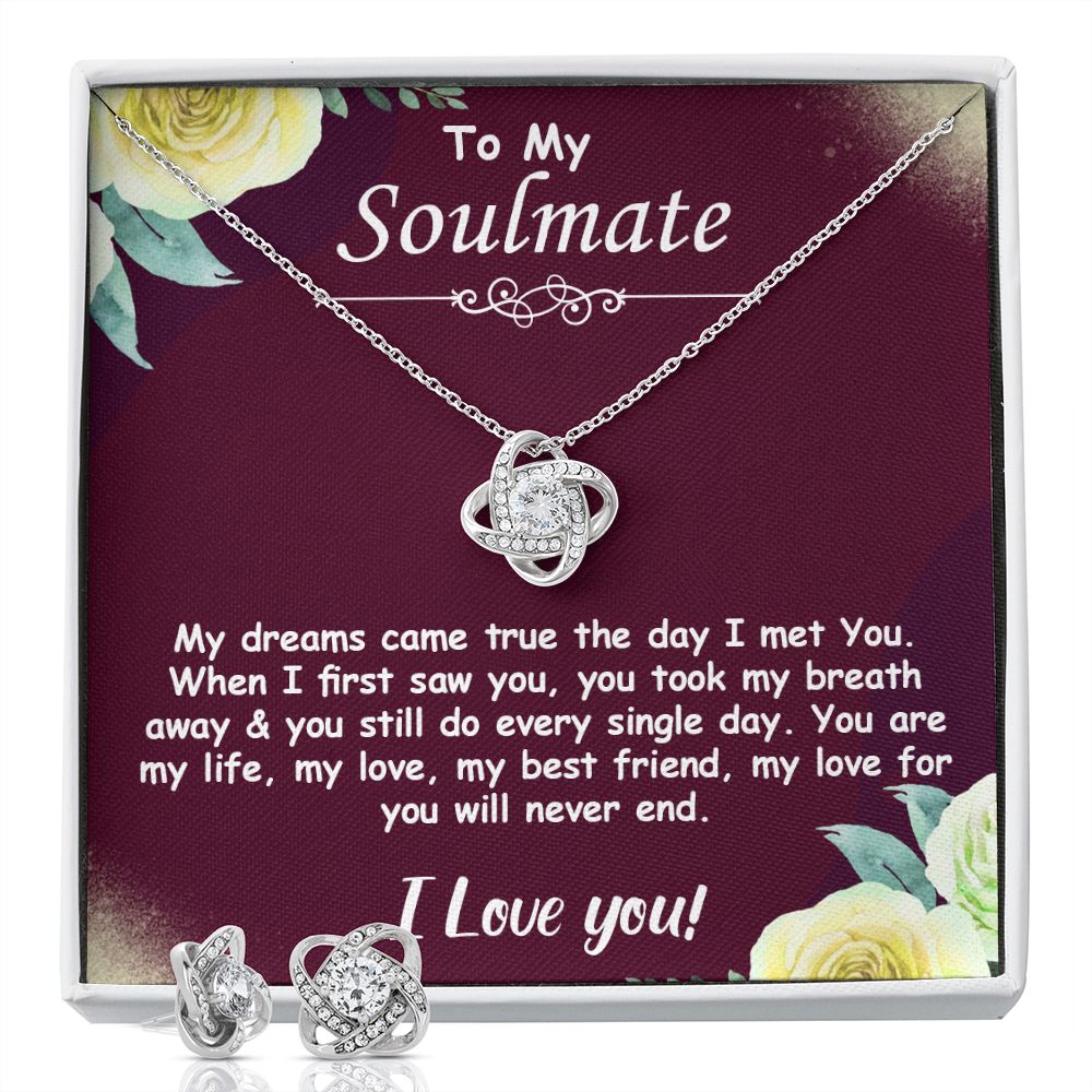 To My Soulmate (Love Knot Necklace and Earrings set) - Stacy Style