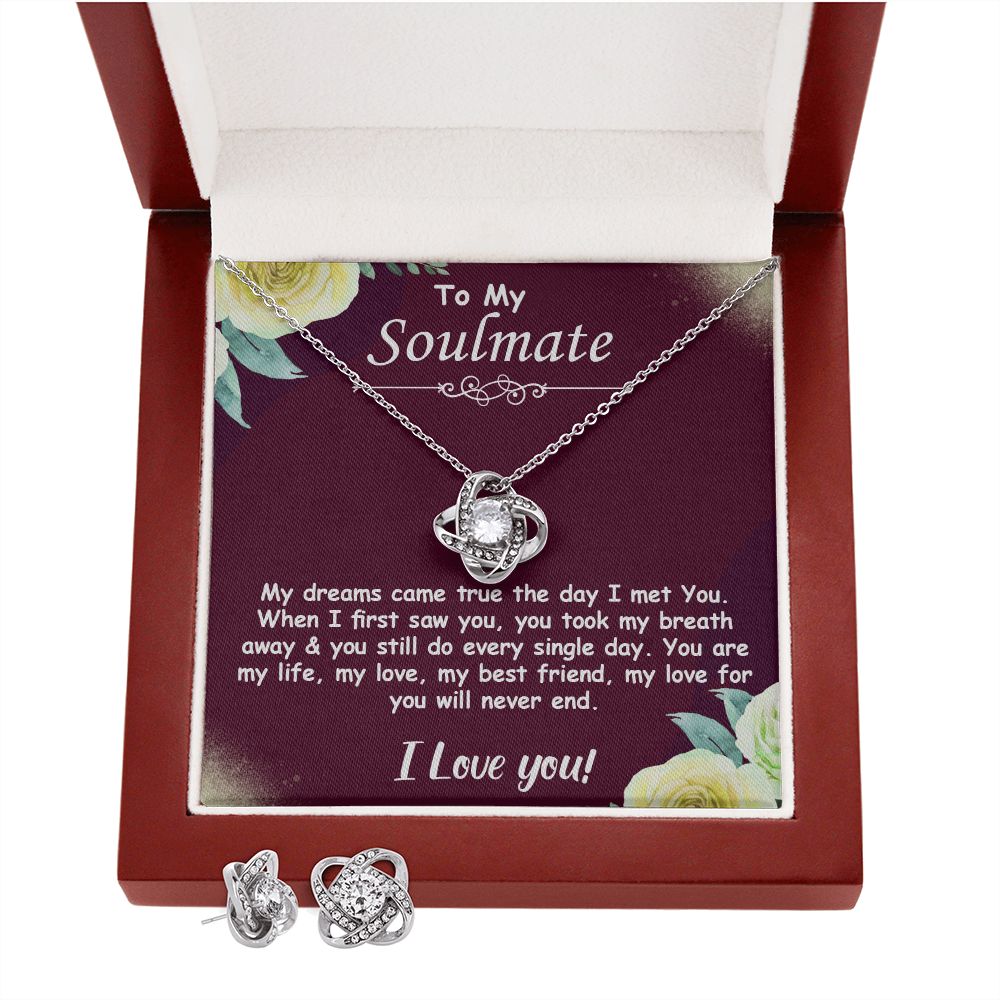 To My Soulmate (Love Knot Necklace and Earrings set) - Stacy Style