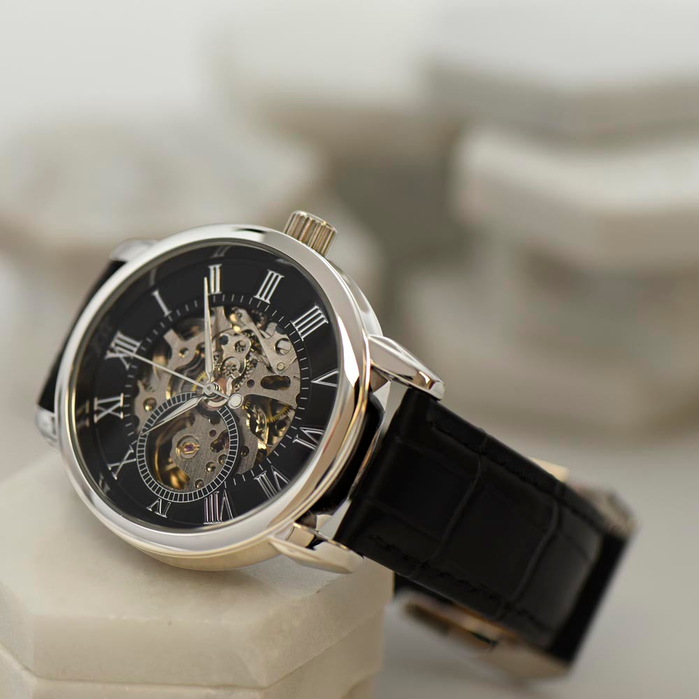 To My Grandson l My Love for you is forever (Men's Openwork Watch) - Stacy Style