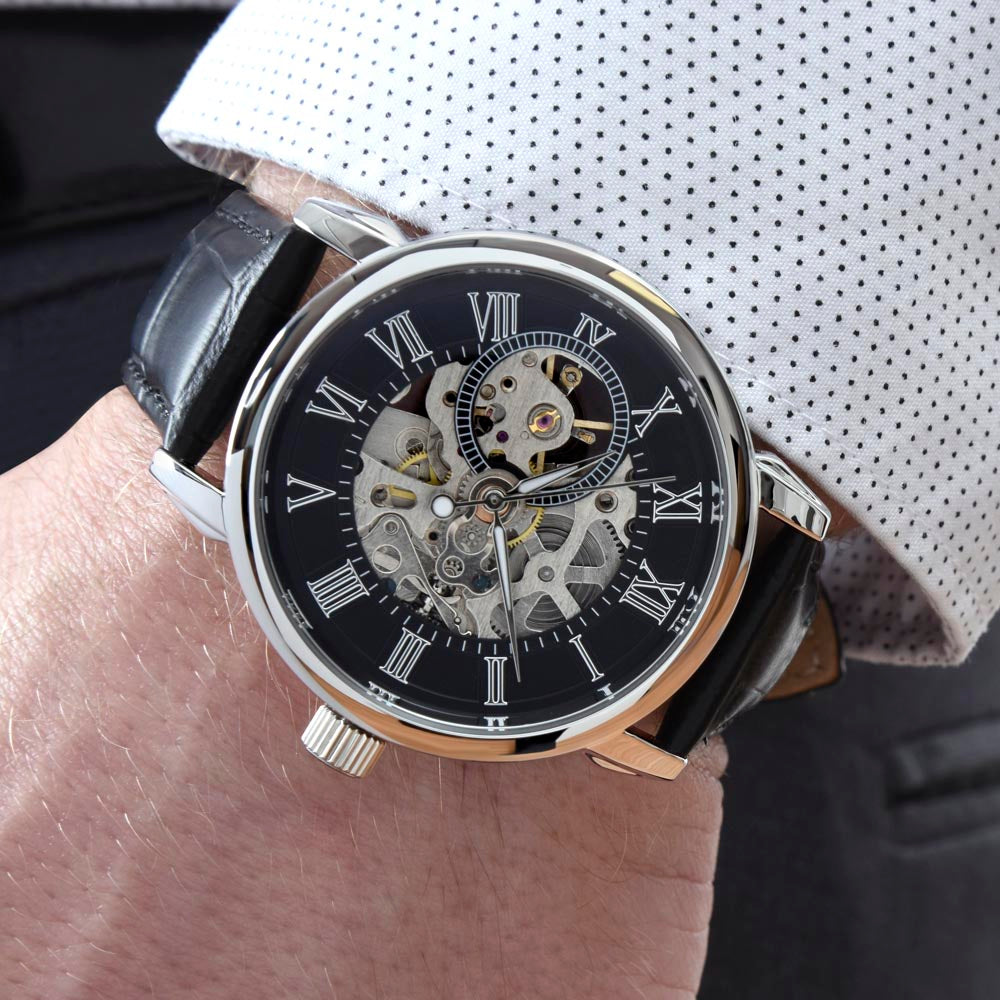 To My Grandson l My Love for you is forever (Men's Openwork Watch) - Stacy Style