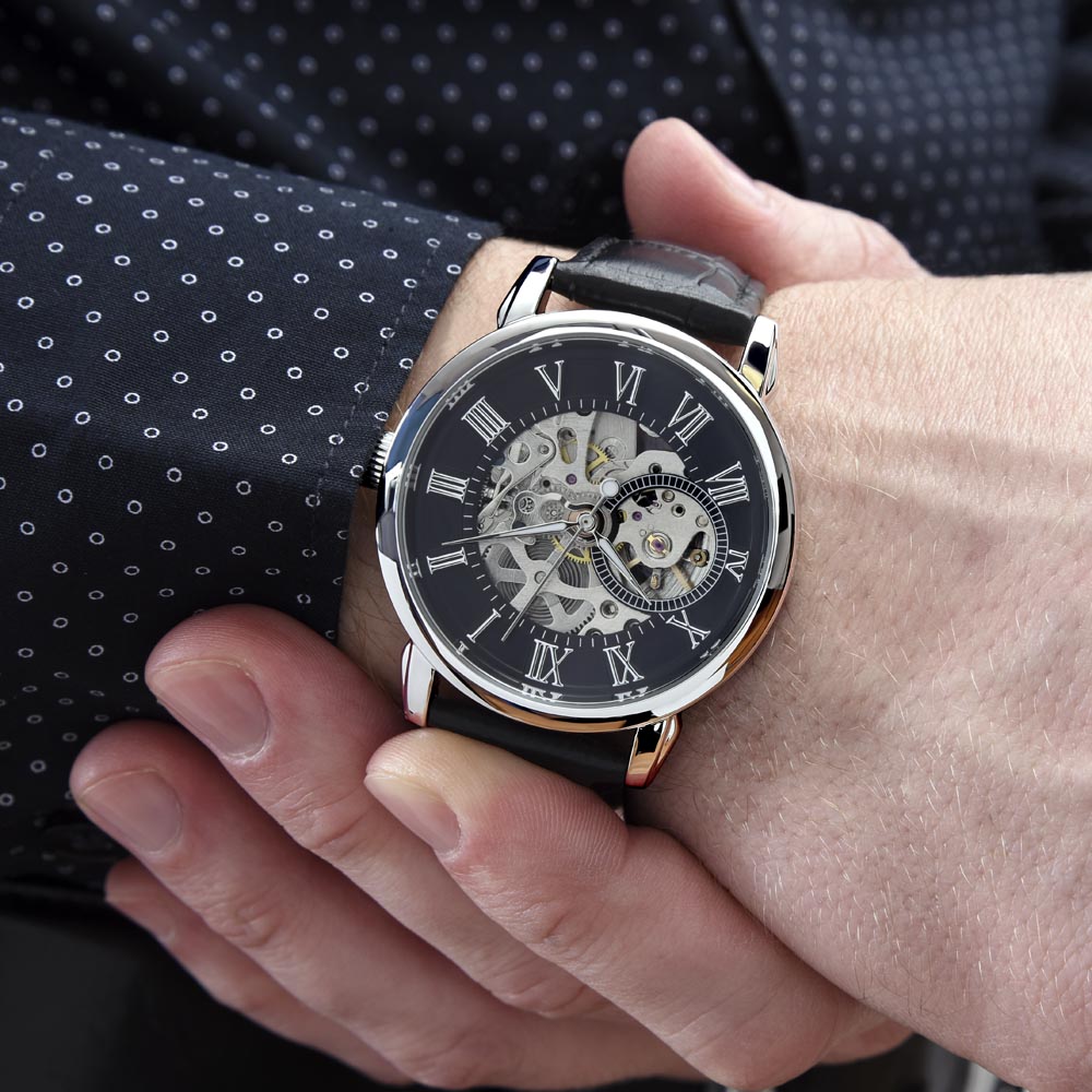 To My Grandson l My Love for you is forever (Men's Openwork Watch) - Stacy Style