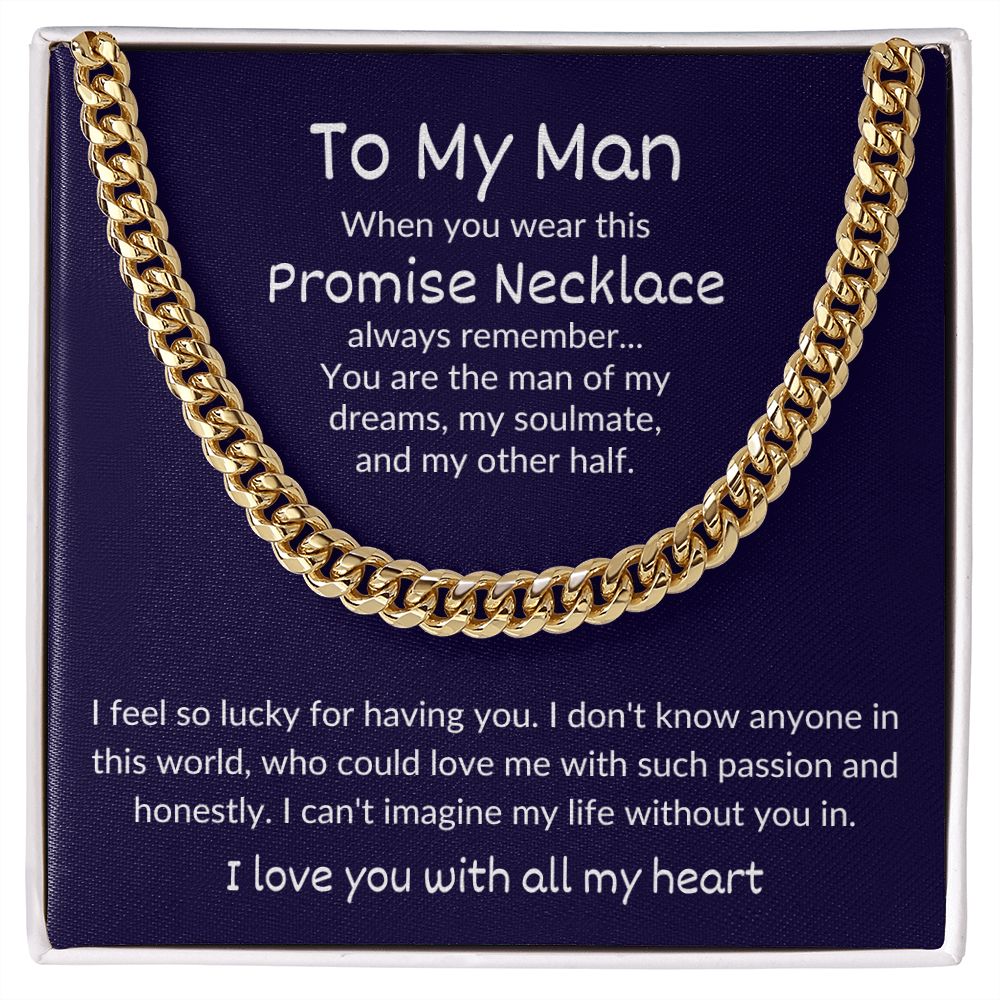 Promise Necklace for Husband, Soulmate, Boyfriend (Cuban Link Chain) - Stacy Style