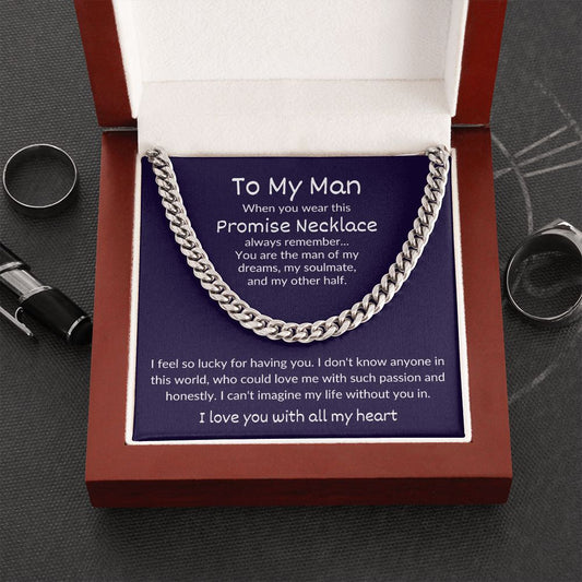 Promise Necklace for Husband, Soulmate, Boyfriend (Cuban Link Chain) - Stacy Style