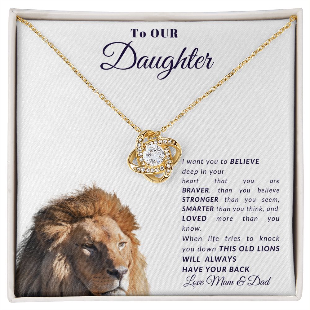To Our Daughter l You Are Braver (Love Knot Necklace) - Stacy Style