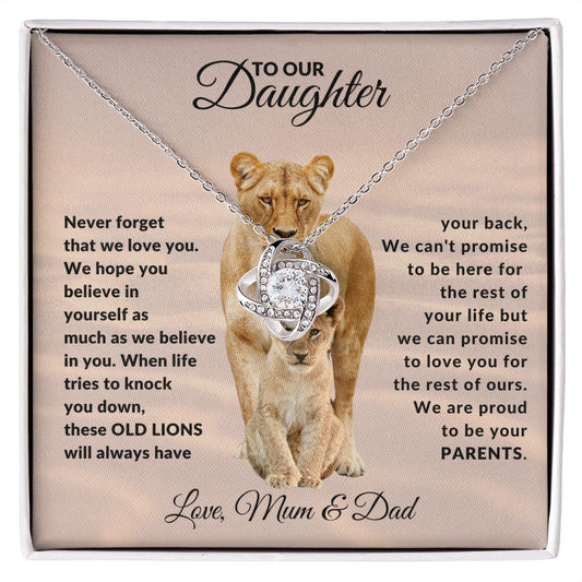 To Our Daughter l Never forget that we love you (Love Knot Necklace) - Stacy Style