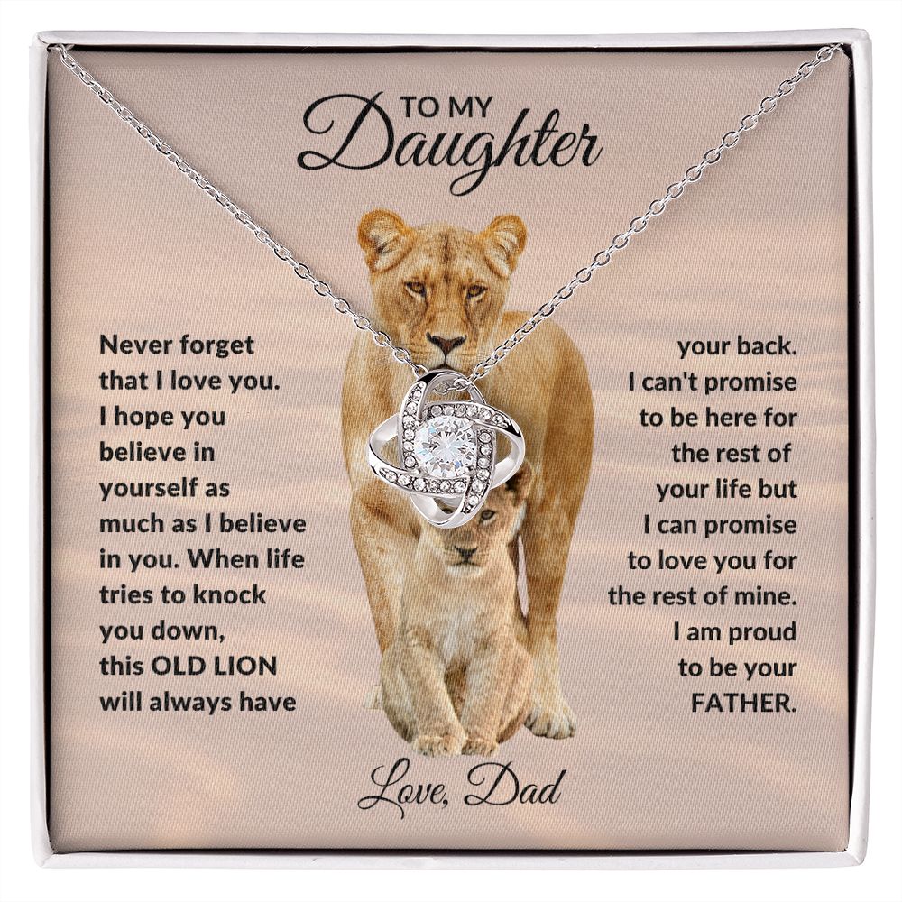 To My Daughter l Never forget that I love you (Love Knot Necklace) - Stacy Style