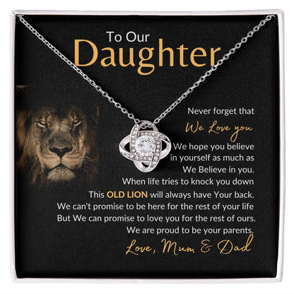 To Our Daughter l We Believe in You. (Love Knot Necklace) - Stacy Style