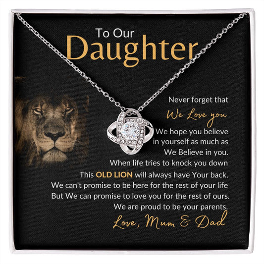 To Our Daughter l We Believe in You. (Love Knot Necklace) - Stacy Style