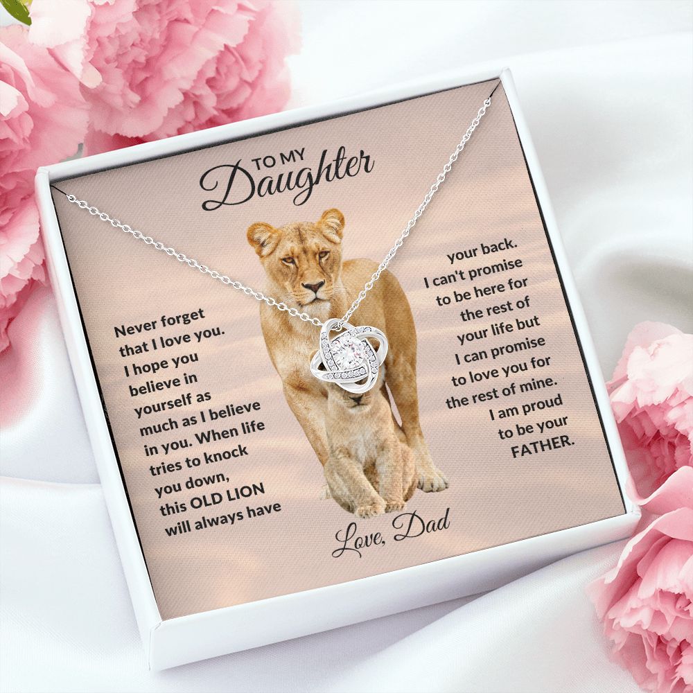 To My Daughter l Never forget that I love you (Love Knot Necklace) - Stacy Style
