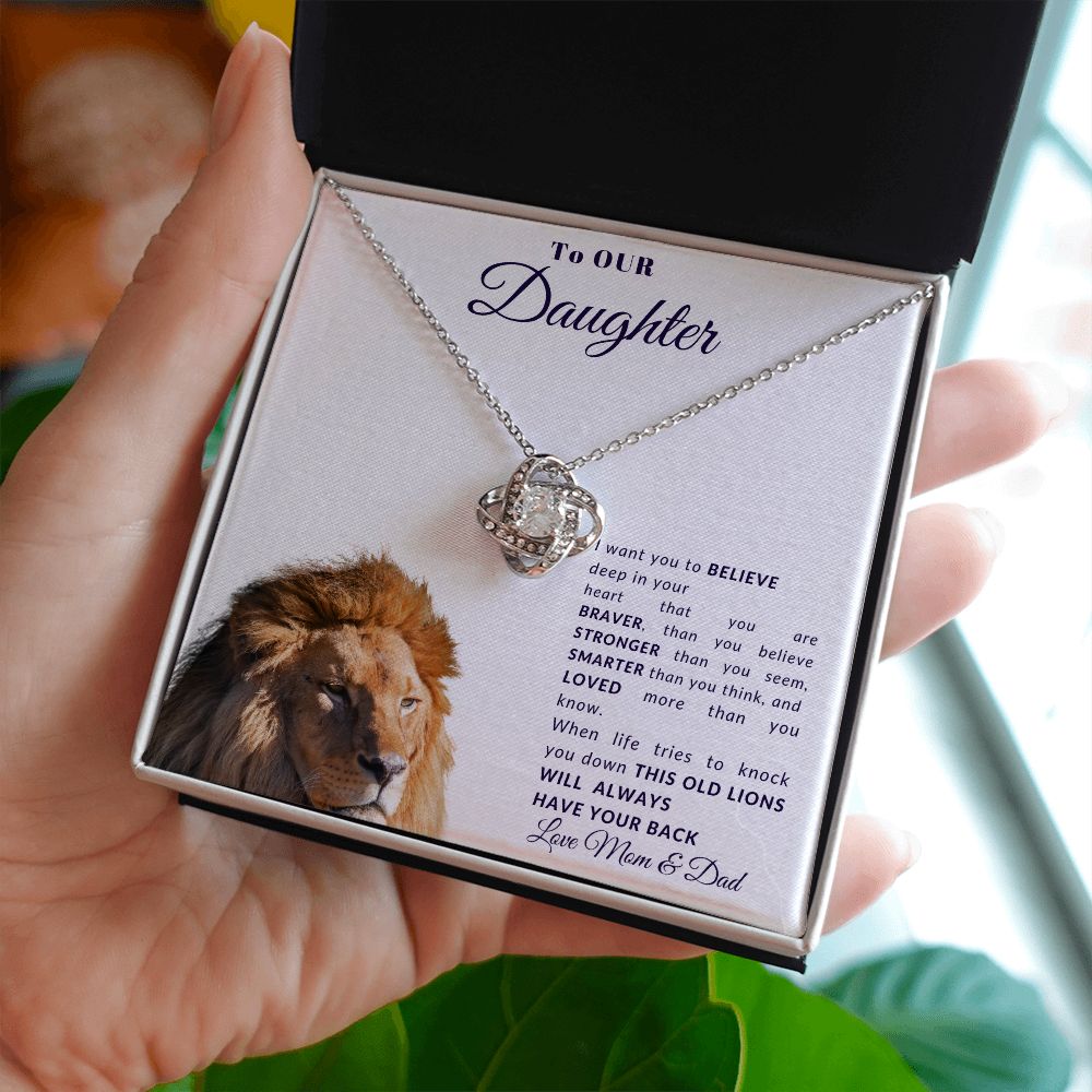 To Our Daughter l You Are Braver (Love Knot Necklace) - Stacy Style