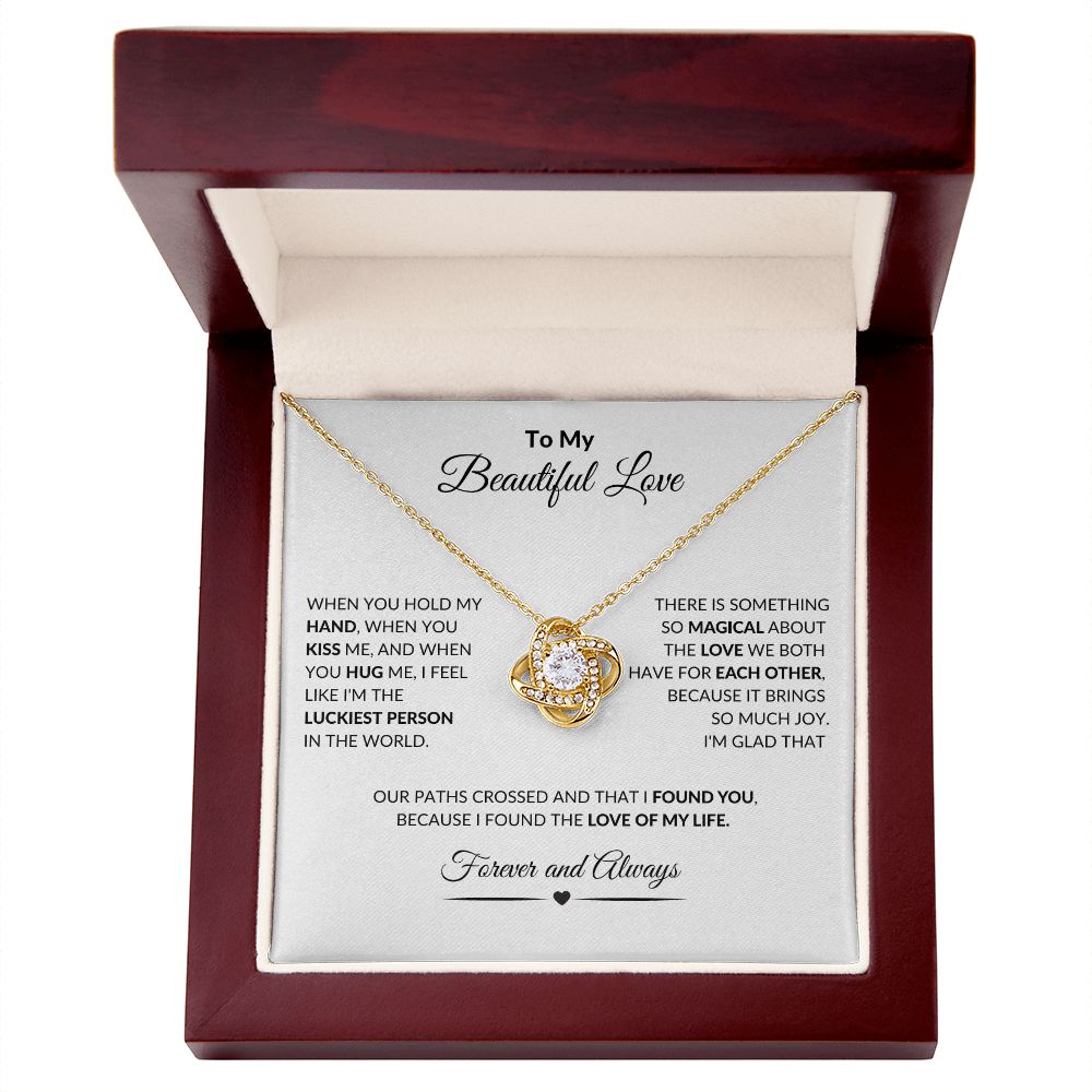 To My Beautiful Love l You are Love of My Love (Love Knot Necklace) - Stacy Style