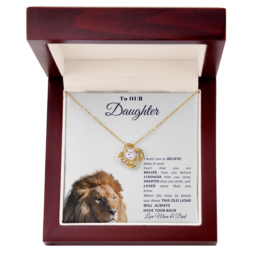 To Our Daughter l You Are Braver (Love Knot Necklace) - Stacy Style