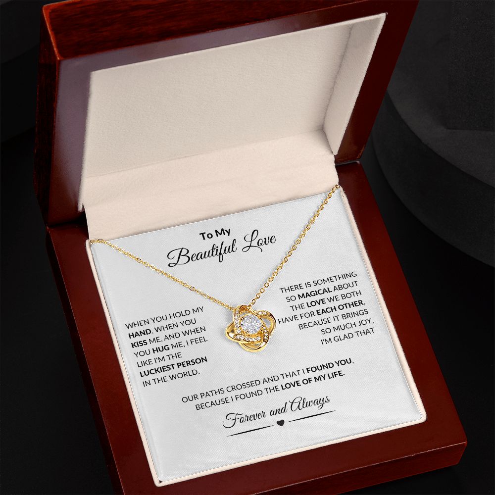 To My Beautiful Love l You are Love of My Love (Love Knot Necklace) - Stacy Style