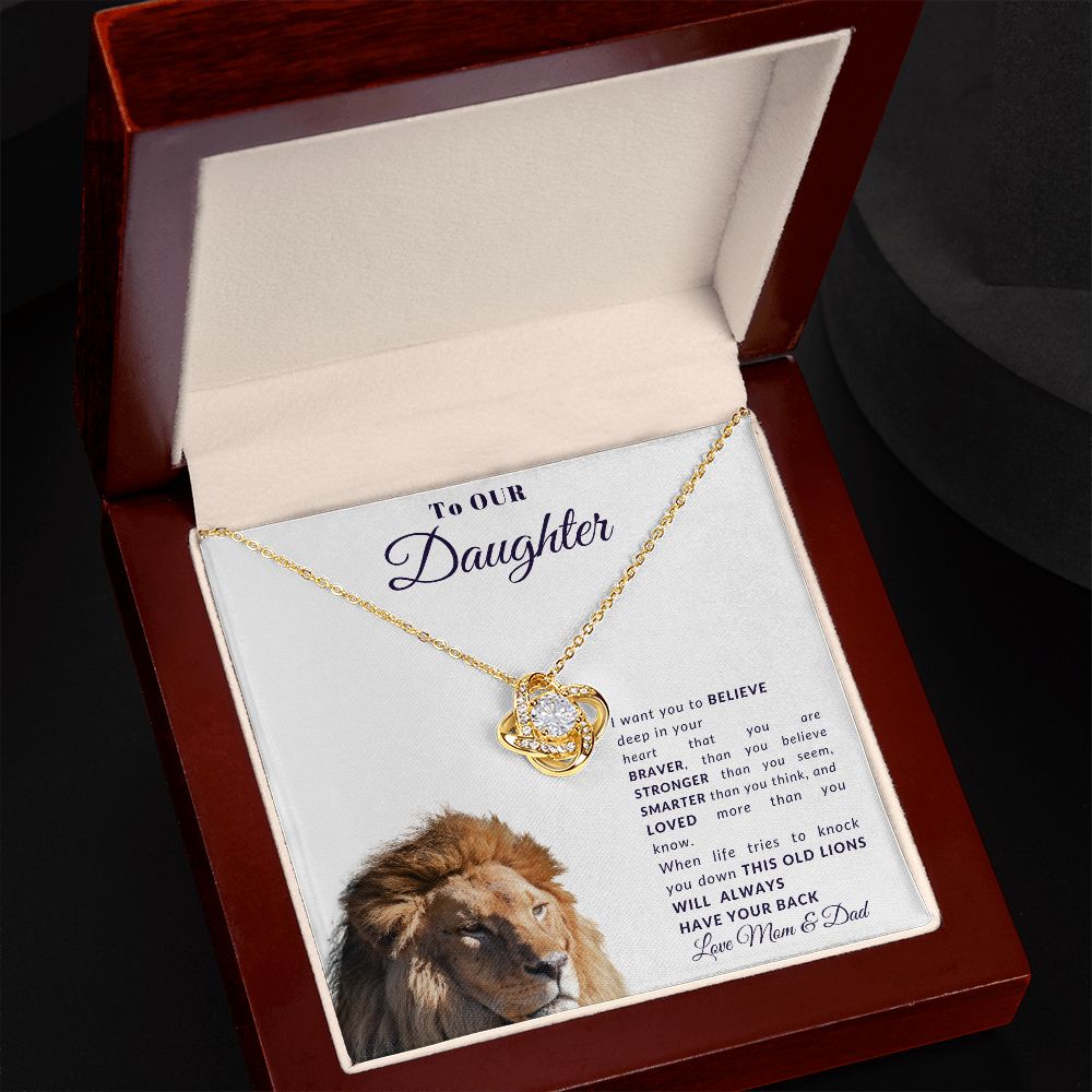 To Our Daughter l You Are Braver (Love Knot Necklace) - Stacy Style