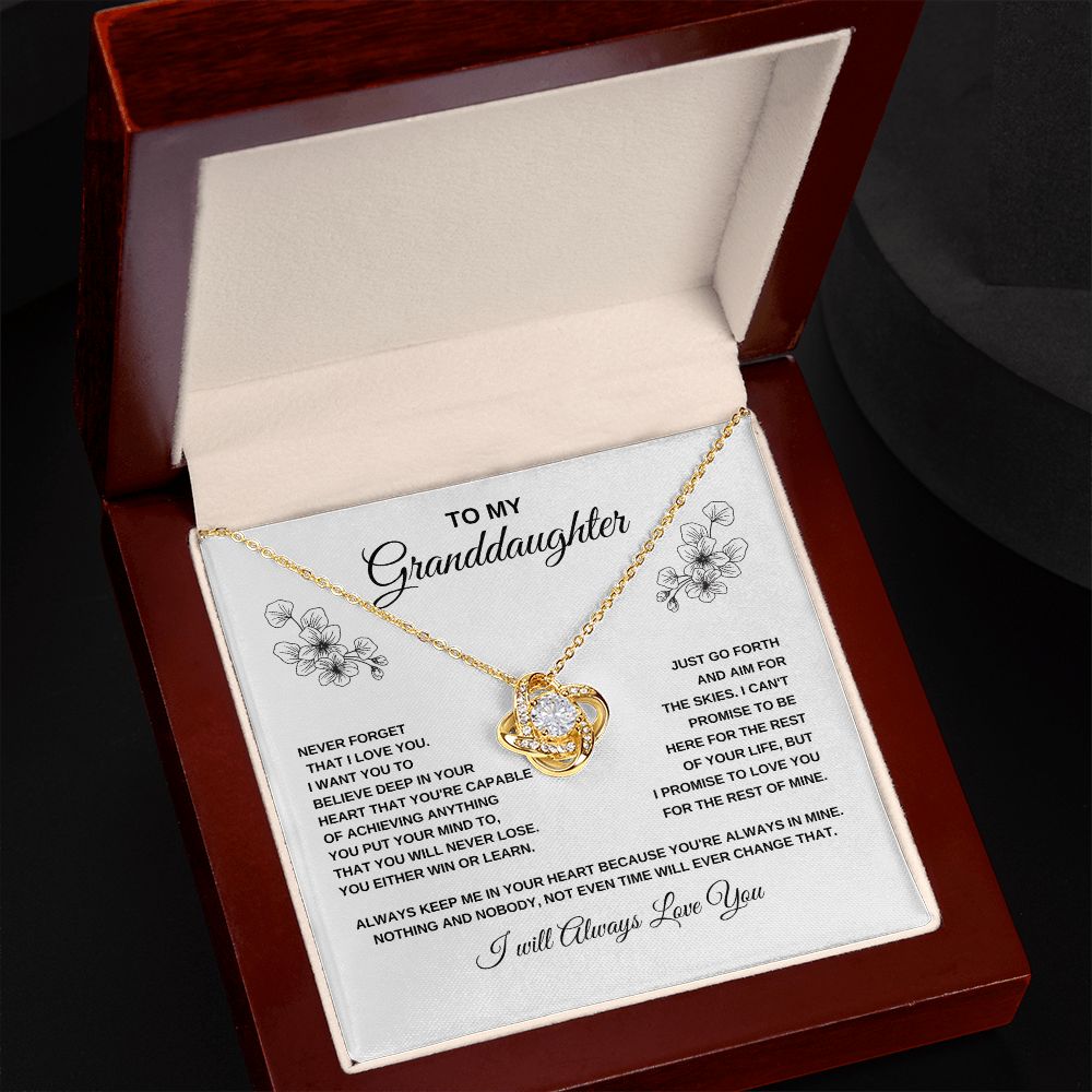To My Granddaughter l BELIEVE DEEP IN YOUR HEART (Love Knot Necklace) - Stacy Style