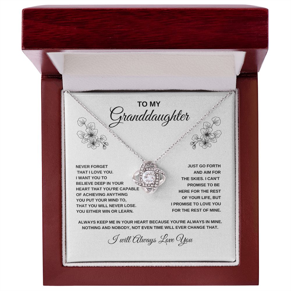 To My Granddaughter l BELIEVE DEEP IN YOUR HEART (Love Knot Necklace) - Stacy Style
