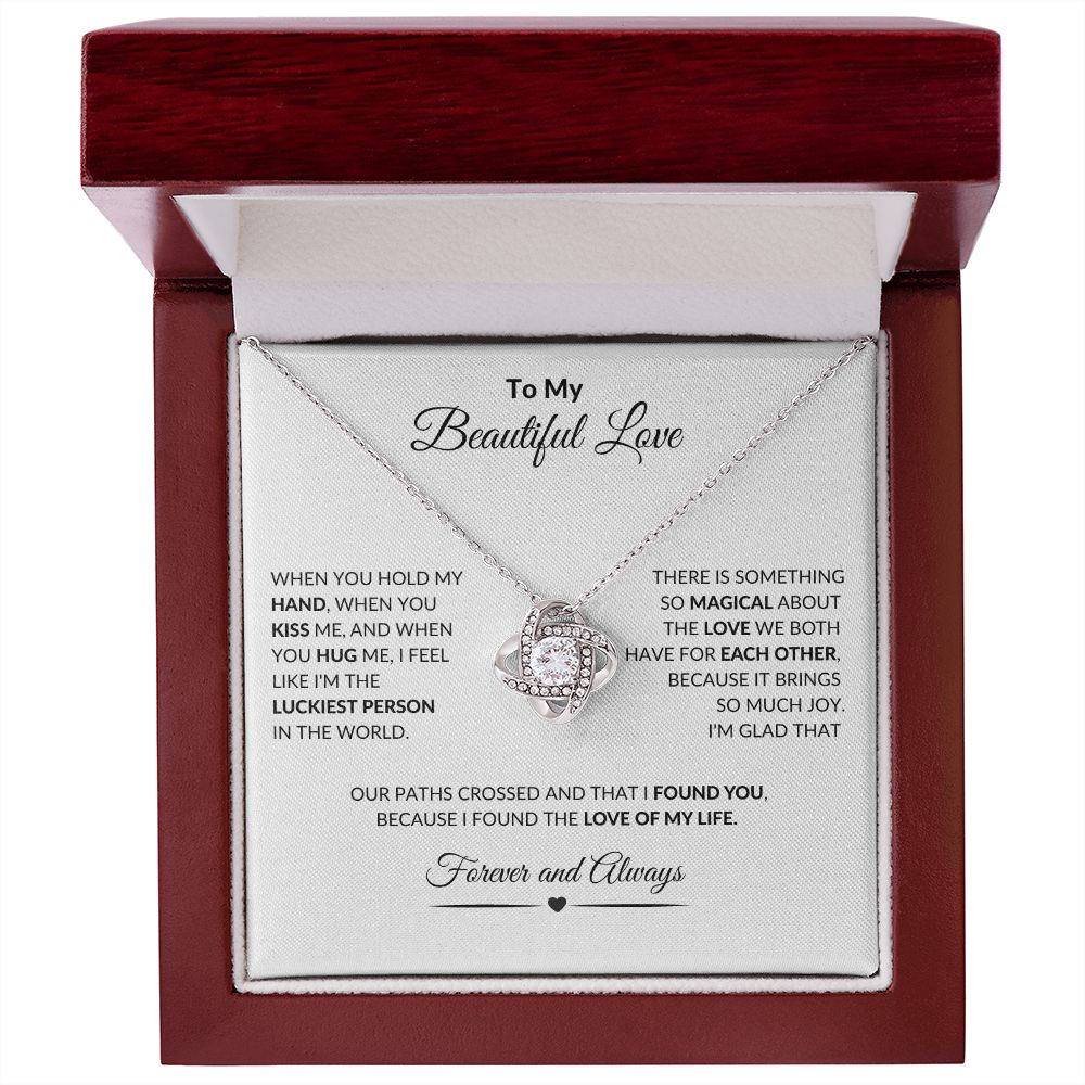To My Beautiful Love l You are Love of My Love (Love Knot Necklace) - Stacy Style