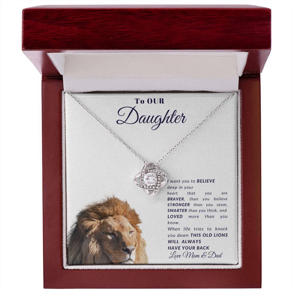 To Our Daughter l You Are Braver (Love Knot Necklace) - Stacy Style