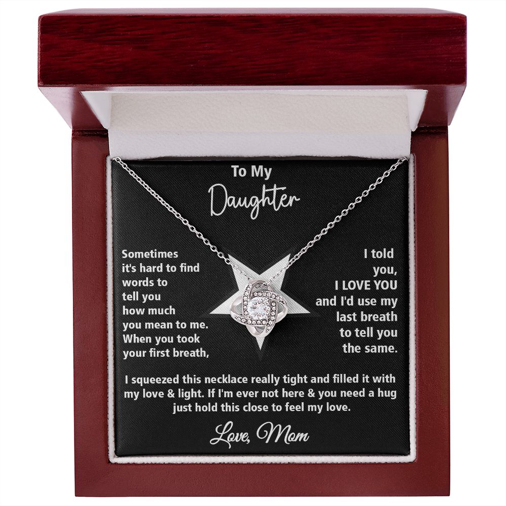 To My Daughter l I LOVE YOU from Mom (Love Knot Necklace) - Stacy Style