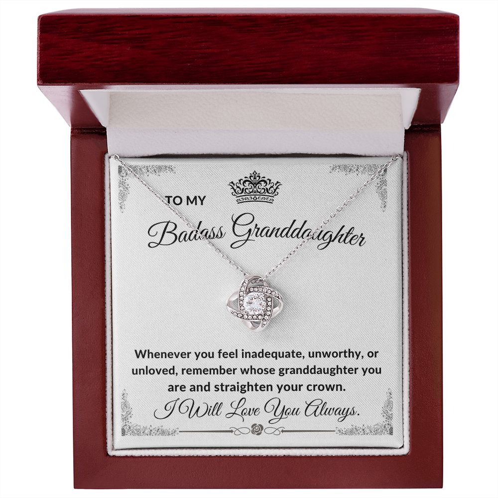 To My Badass Granddaughter l Straighten Your Crown (Love Knot Necklace) - Stacy Style
