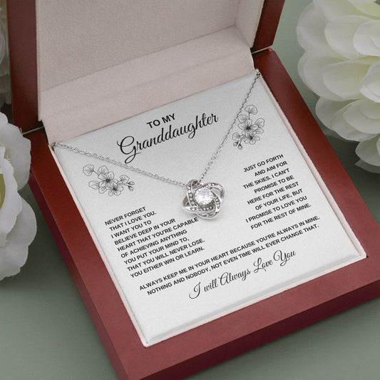 To My Granddaughter l BELIEVE DEEP IN YOUR HEART (Love Knot Necklace) - Stacy Style